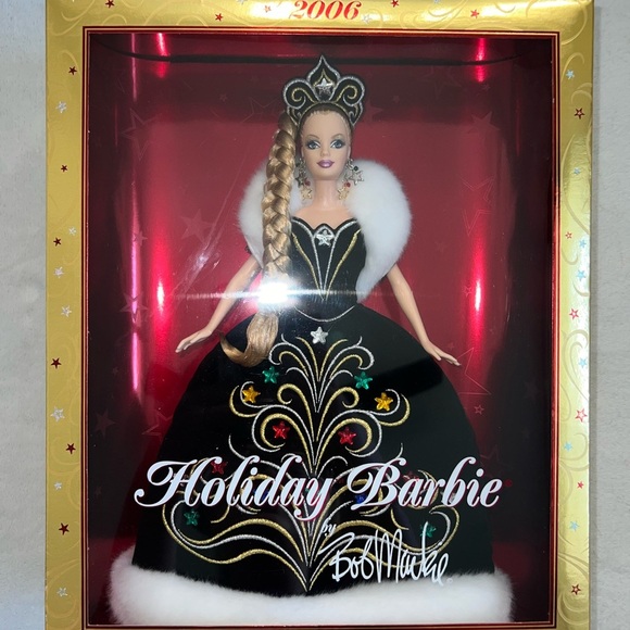 2006 Vintage Mattel Holiday Barbie Doll by Bob Mackie - Black and Gold - Picture 3 of 6